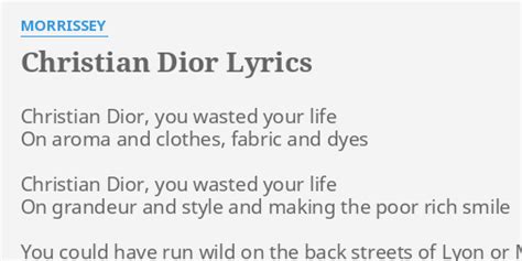 CHRISTIAN DIOR (Lyrics in English) 